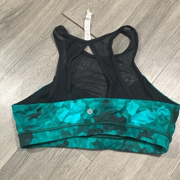 Lululemon Meshed Up Clouded Dreams Cosmic Teal Multi / Black Bra size 10 - Picture 6 of 10